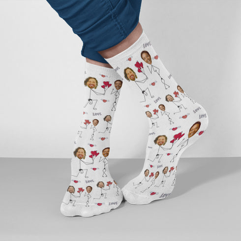Personalised Love Couple Face Socks
